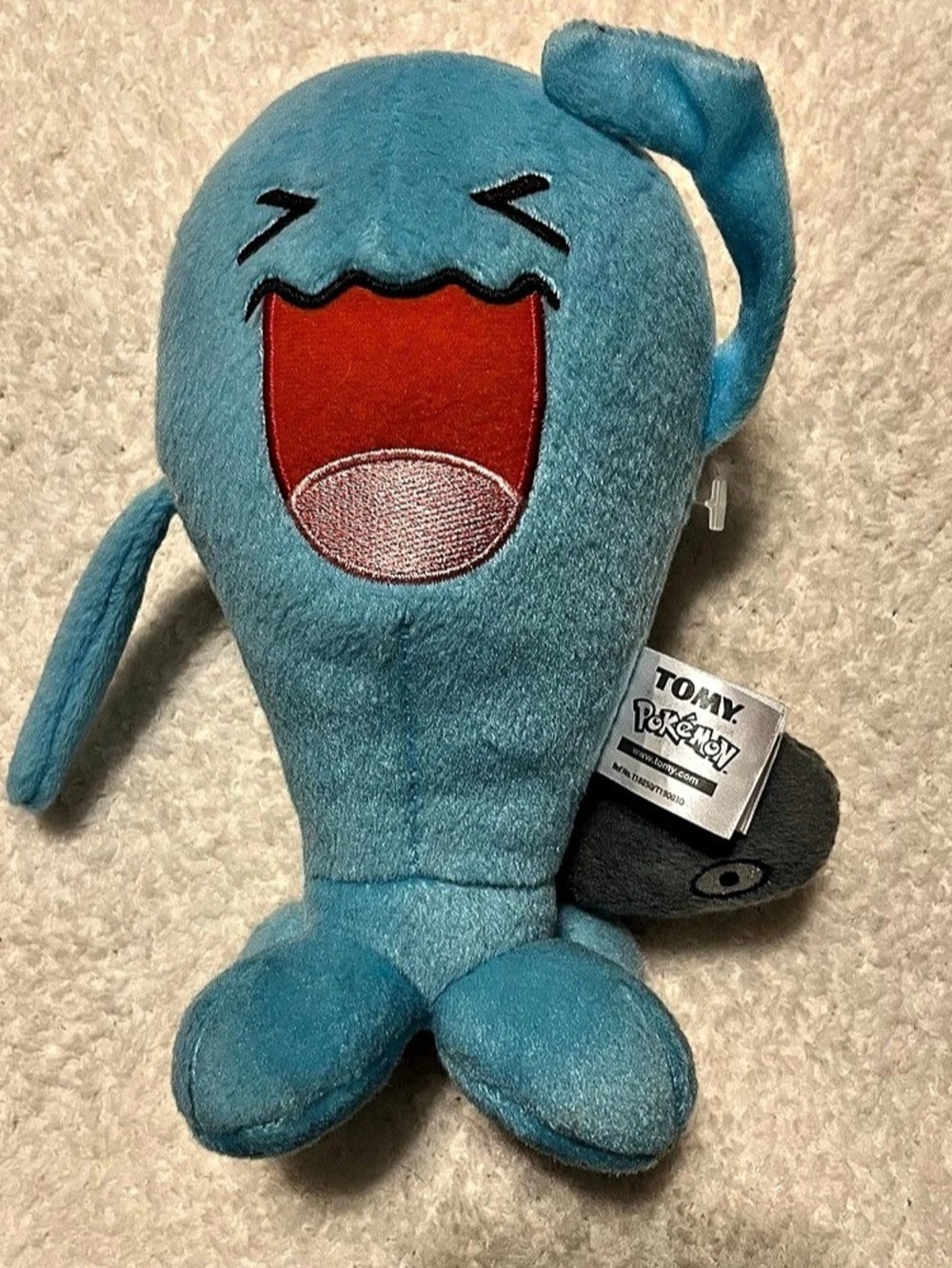 Pokemon WOBBUFFET Plush 8” Tomy Blue 2017 Stuffed Animal Toy